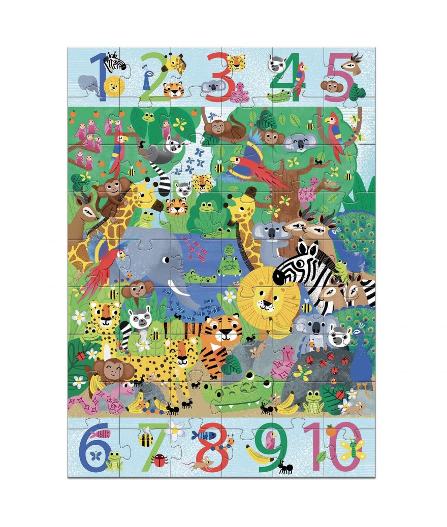 Djeco giant puzzle 1 to 10 - jungle (54 pcs)