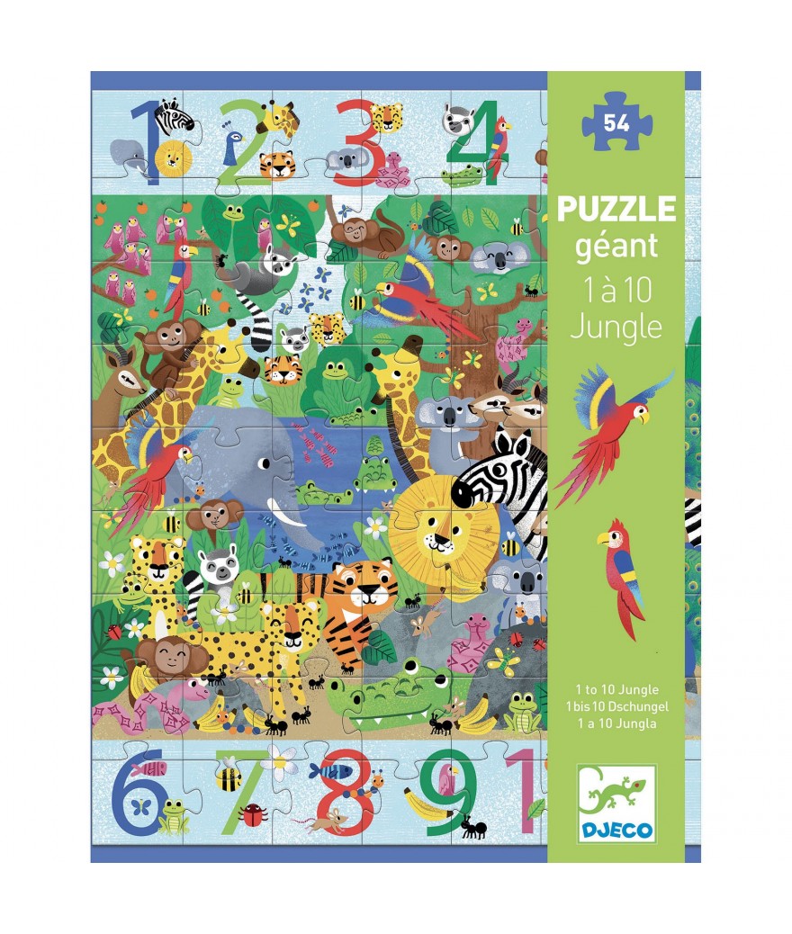 Djeco giant puzzle 1 to 10 - jungle (54 pcs)