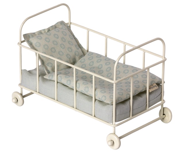 maileg cot bed, micro - blue