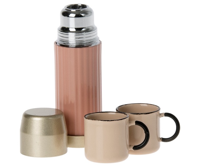 maileg thermos and cups - soft coral