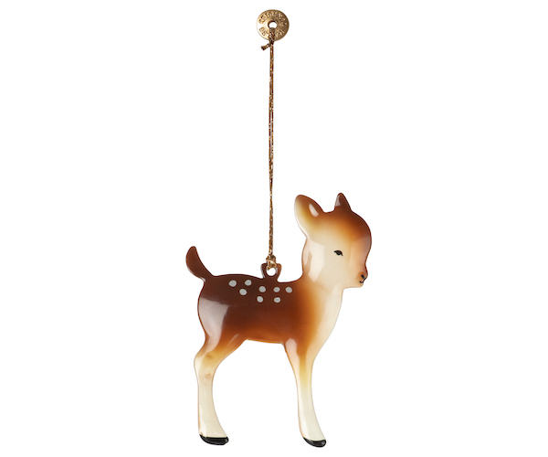 maileg metal ornament, bambi small - brown