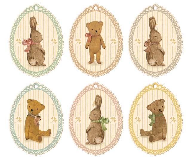 maileg gift tags, bunnies and teddies