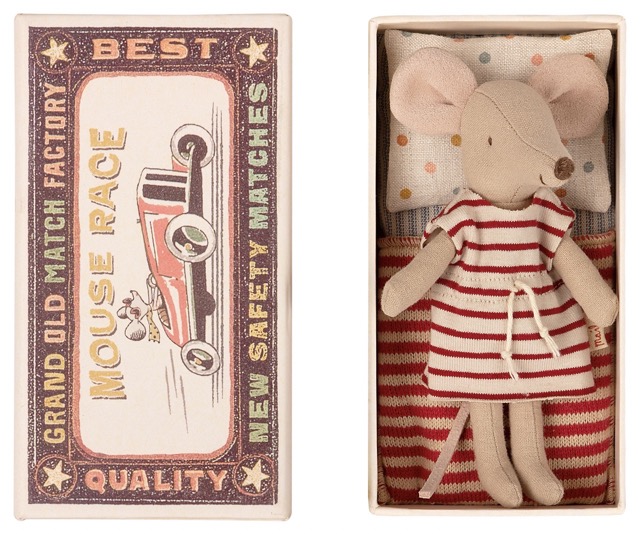 maileg big sister mouse, in matchbox