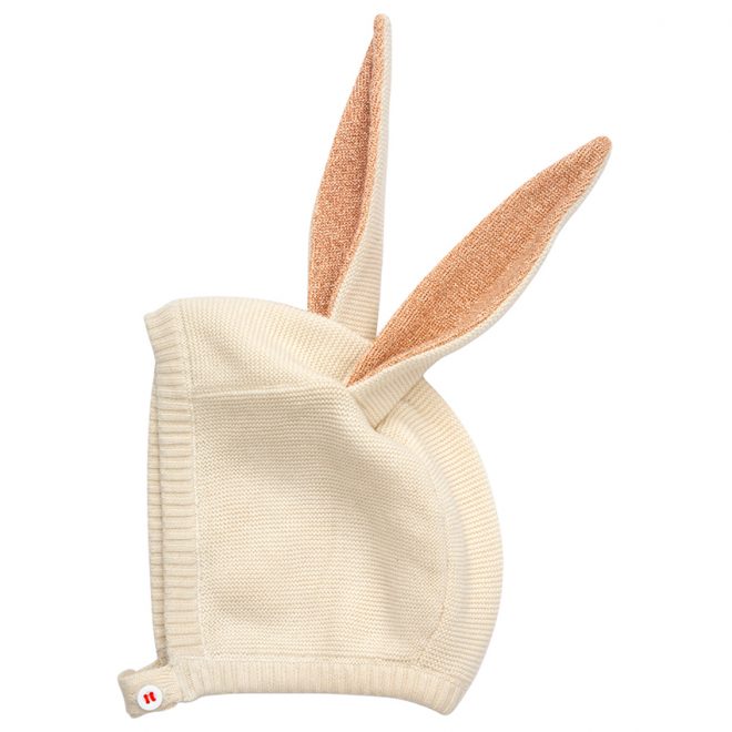 meri meri bunny baby bonnet - pink
