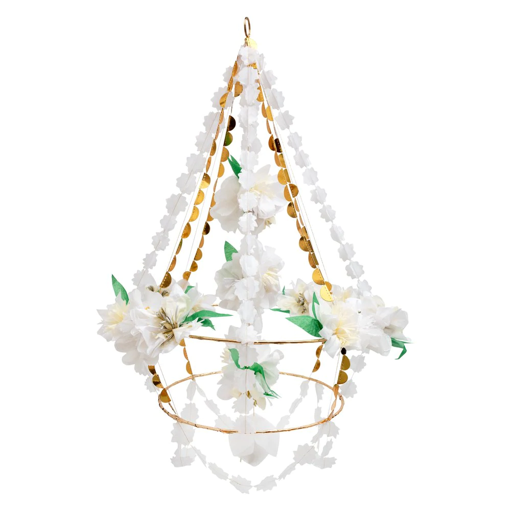 meri meri white blossom chandelier