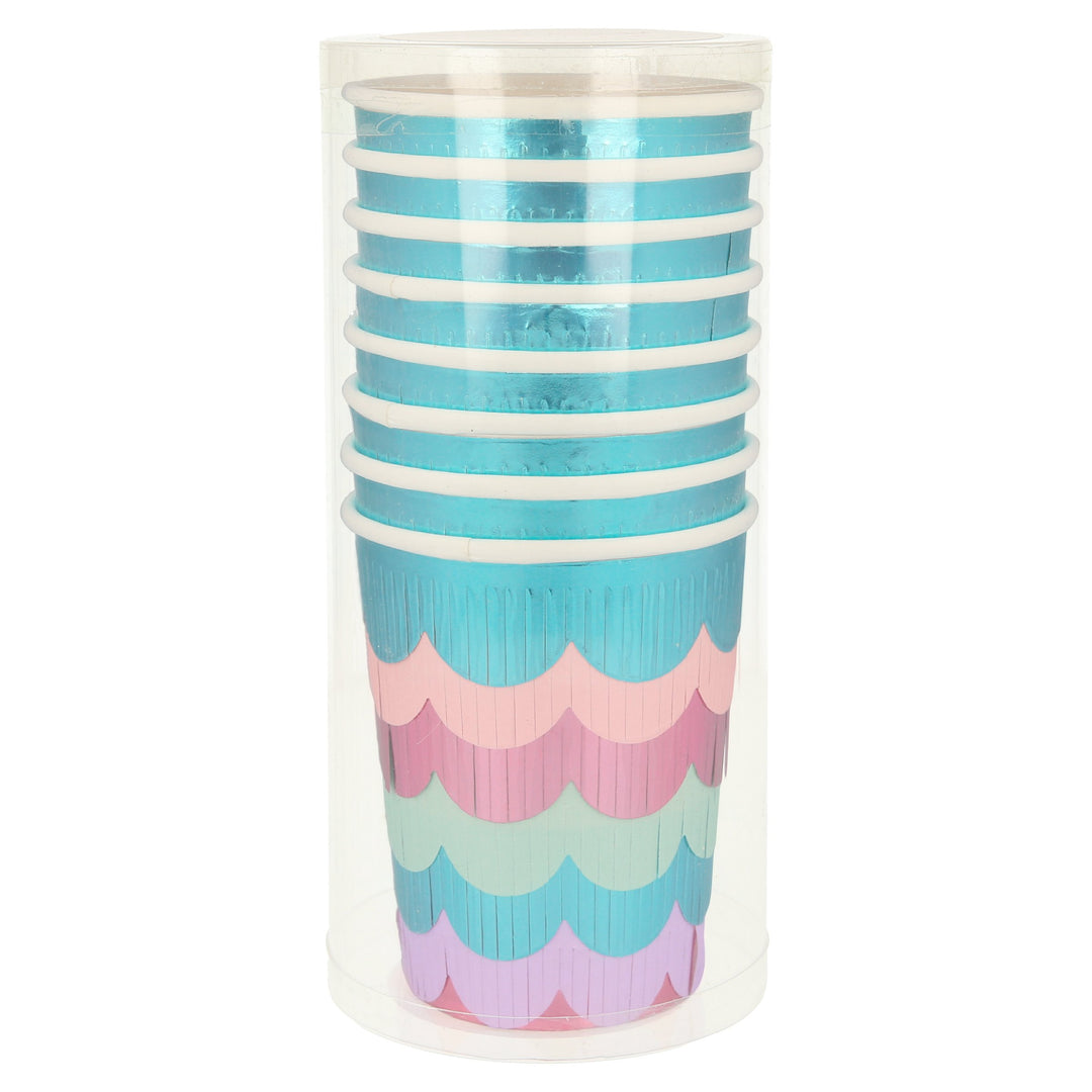 meri meri mermaid scalloped fringe cups