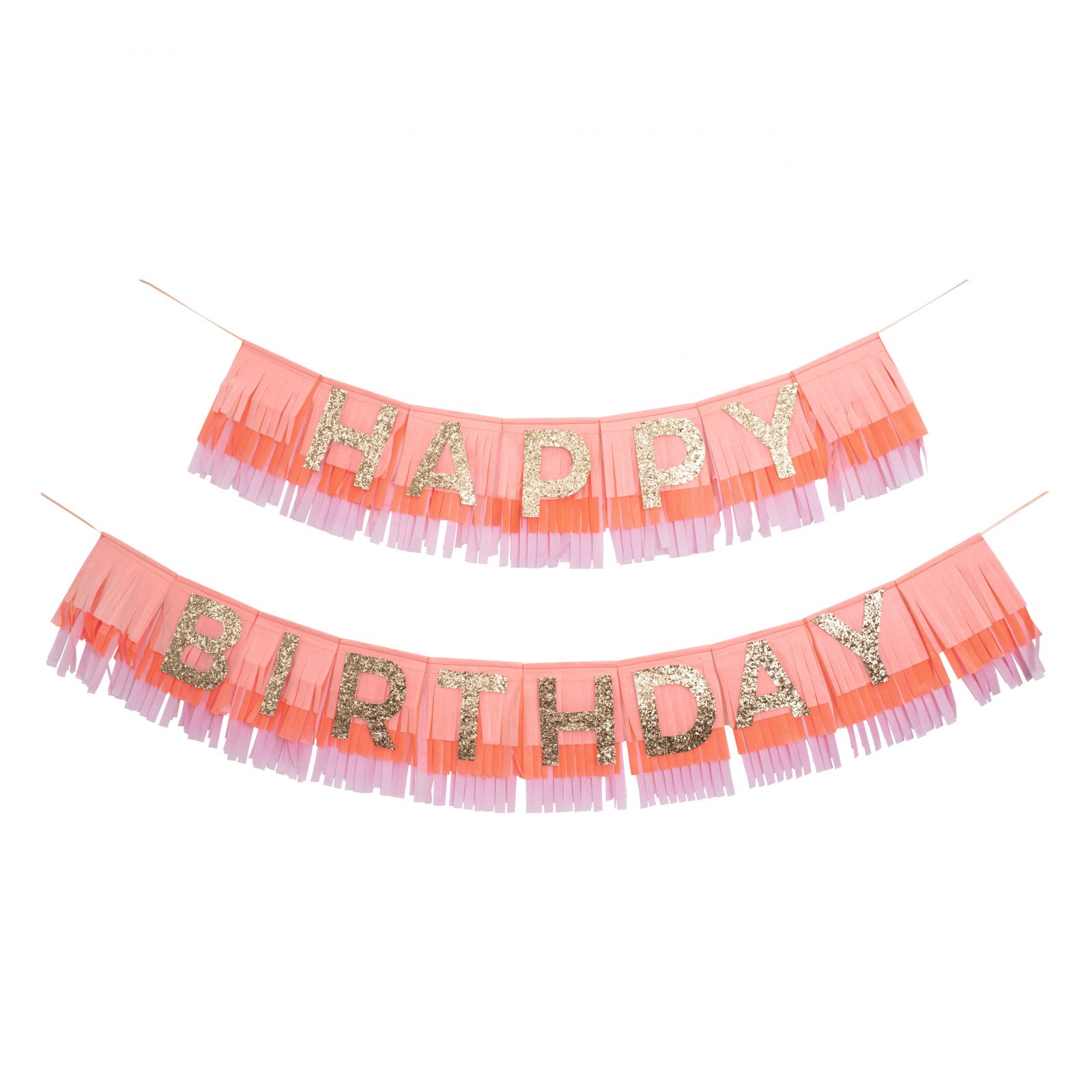 meri meri pink happy birthday fringe garland
