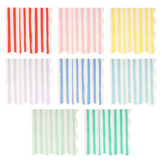 meri meri mixed stripe napkins - large