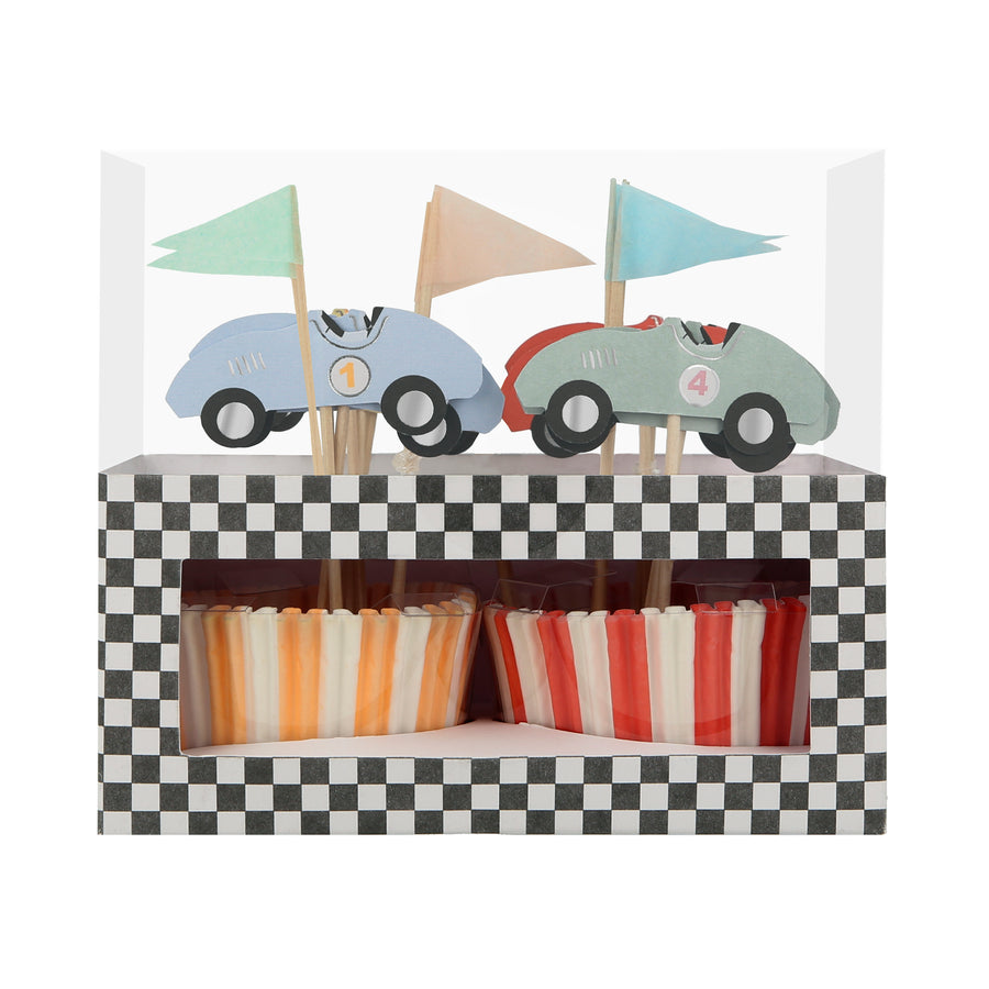 meri meri race cars cupcake kit