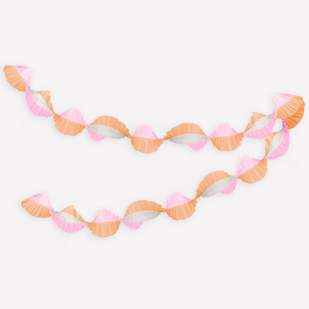 meri meri peach & pink stitched streamer