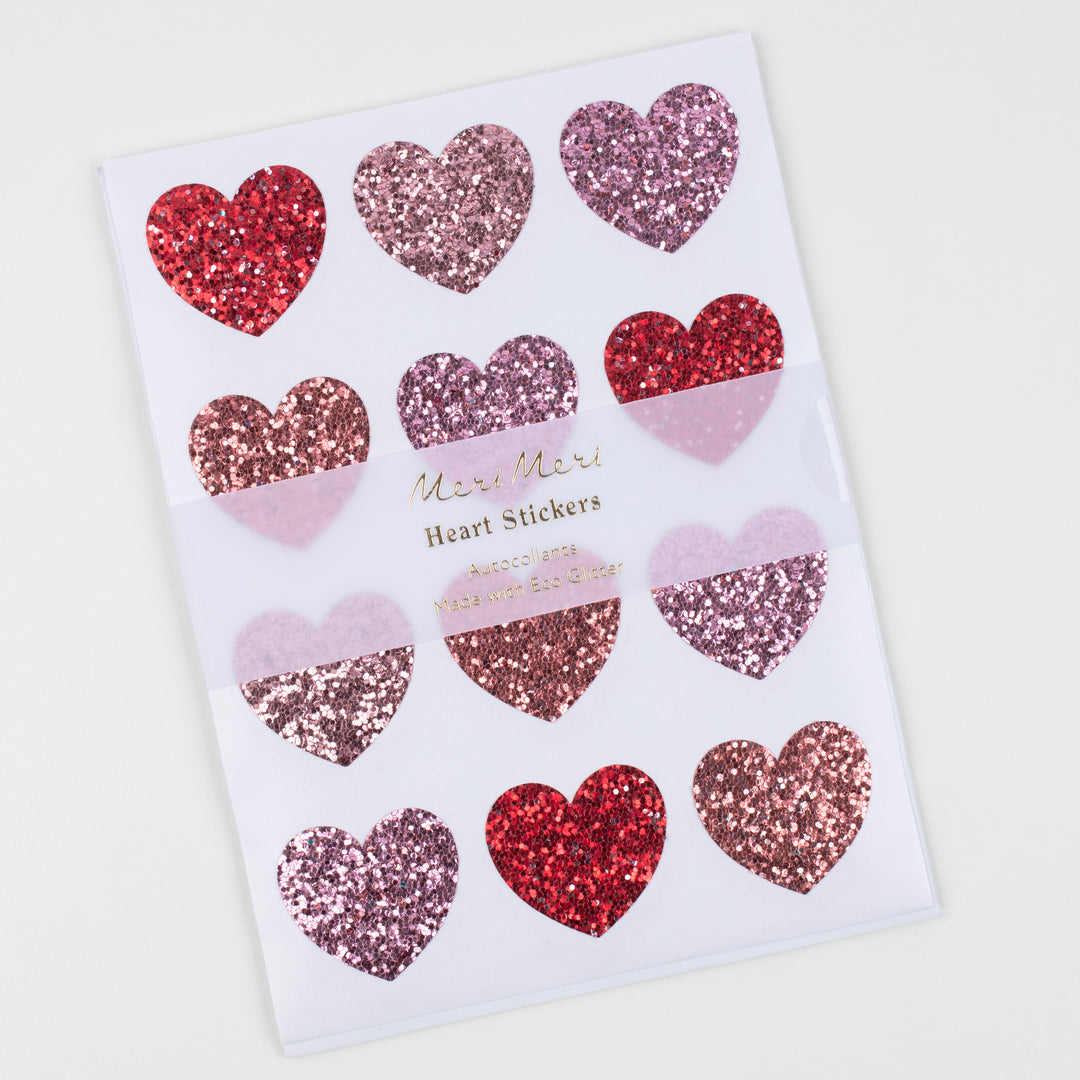 meri meri glitter heart stickers