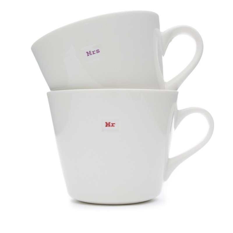 bucket mug mr & mrs (set of 2)