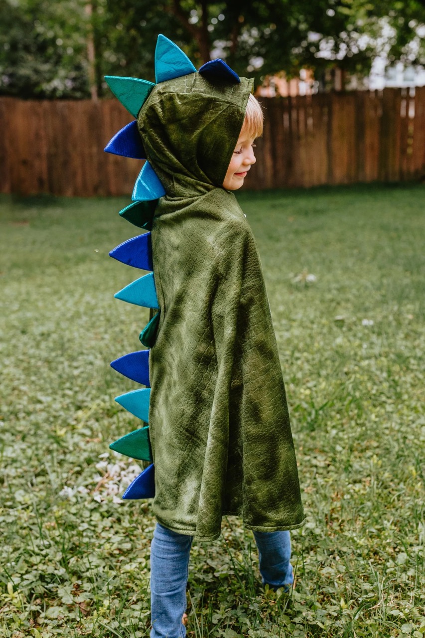 dragon cape with claws - groen (5-6 jr)