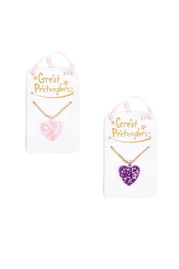 boutique glitter heart necklace