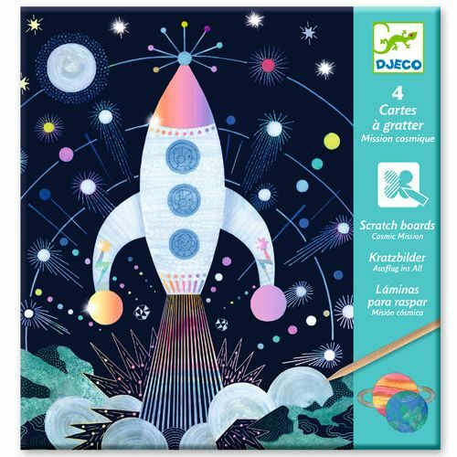 djeco scratch boards - space travel
