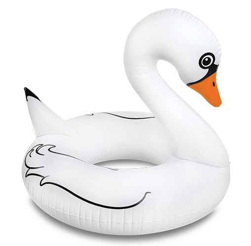 white giant swan pool float