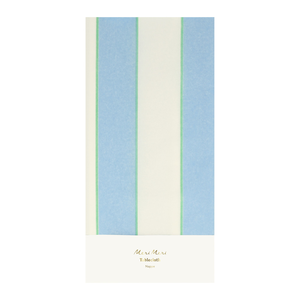 meri meri pale blue stripe tablecloth
