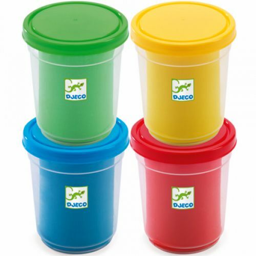 djeco 4 tubs of modelling dough - primary colours