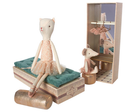 maileg dancing mouse & cat in box