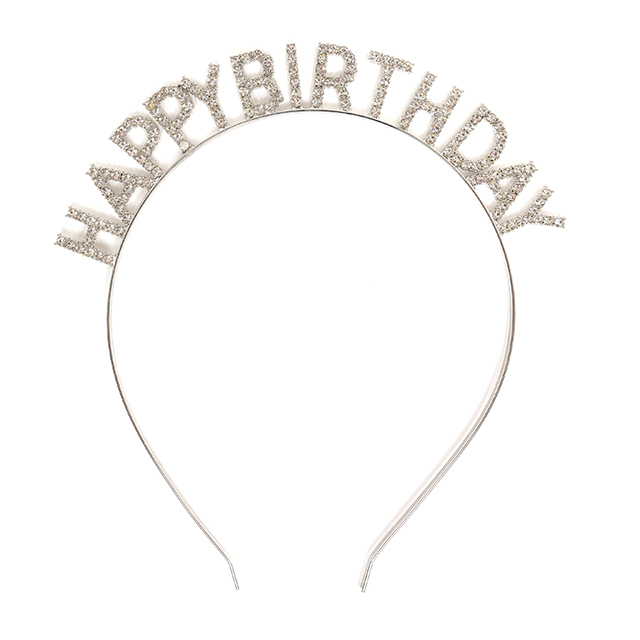 happy birthday rhinestone headband