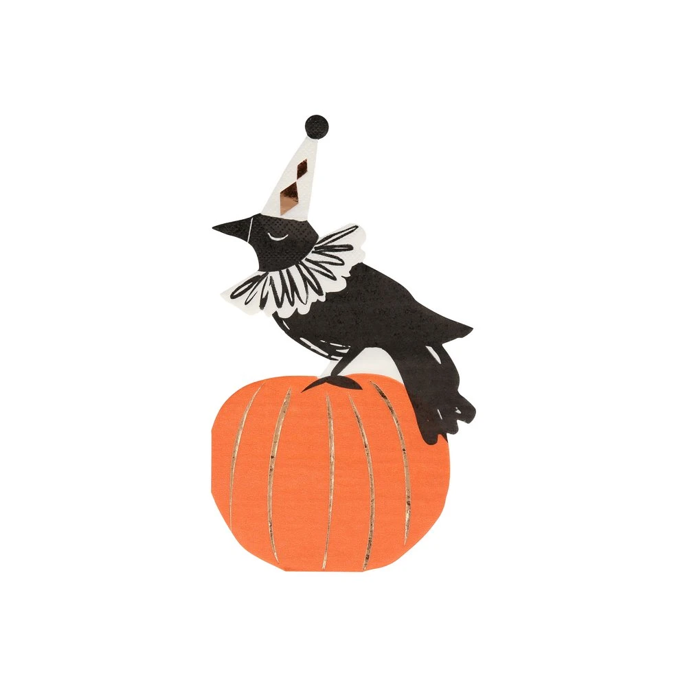 meri meri vintage halloween crow napkins