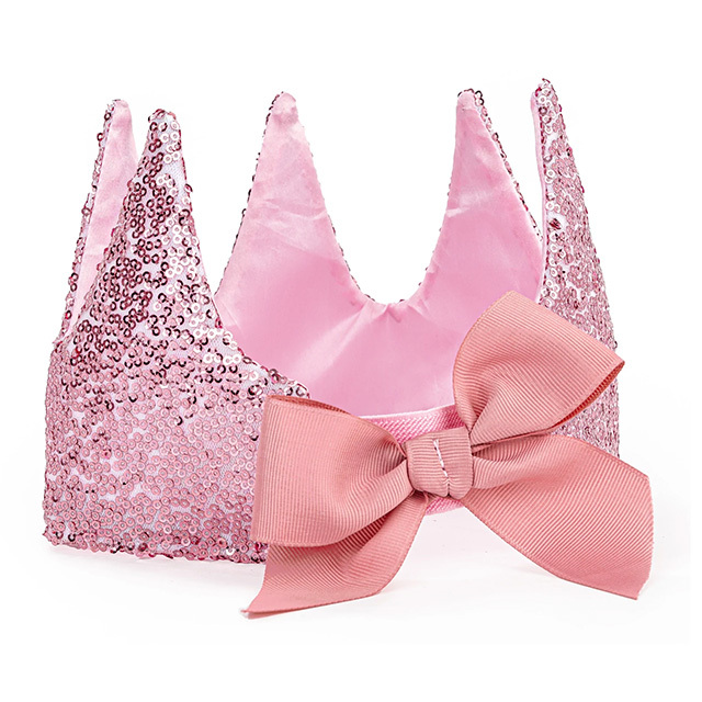 precious pink sequins crown
