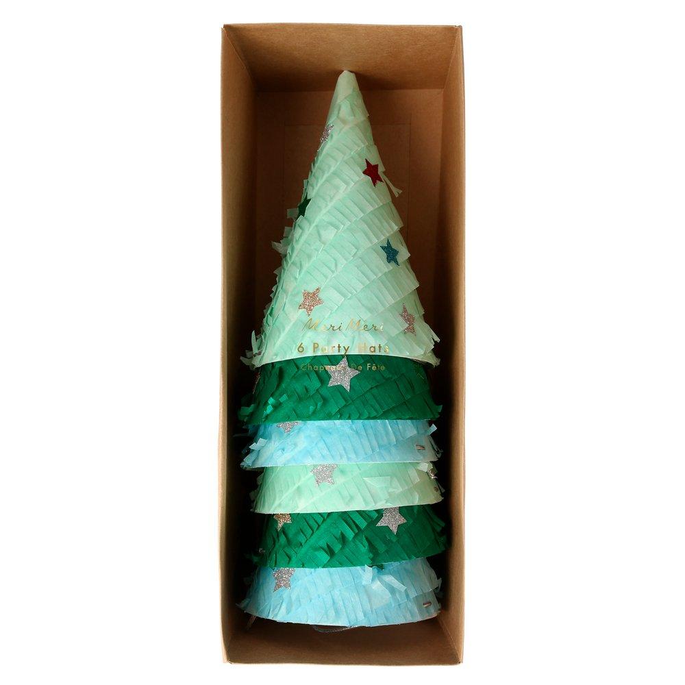 meri meri fringe christmas tree hats