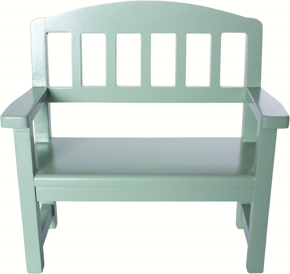 maileg wooden bench - green