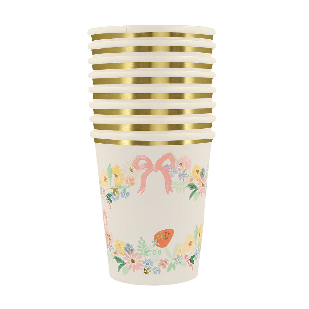 meri meri elegant floral cups