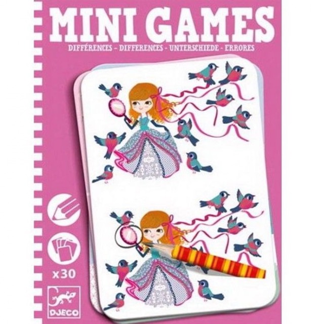 djeco mini games - verschillen, roze (6-10 jr)