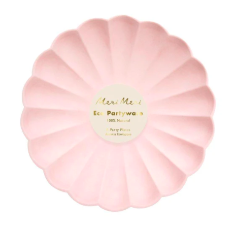 meri meri pale pink simply eco plates, small