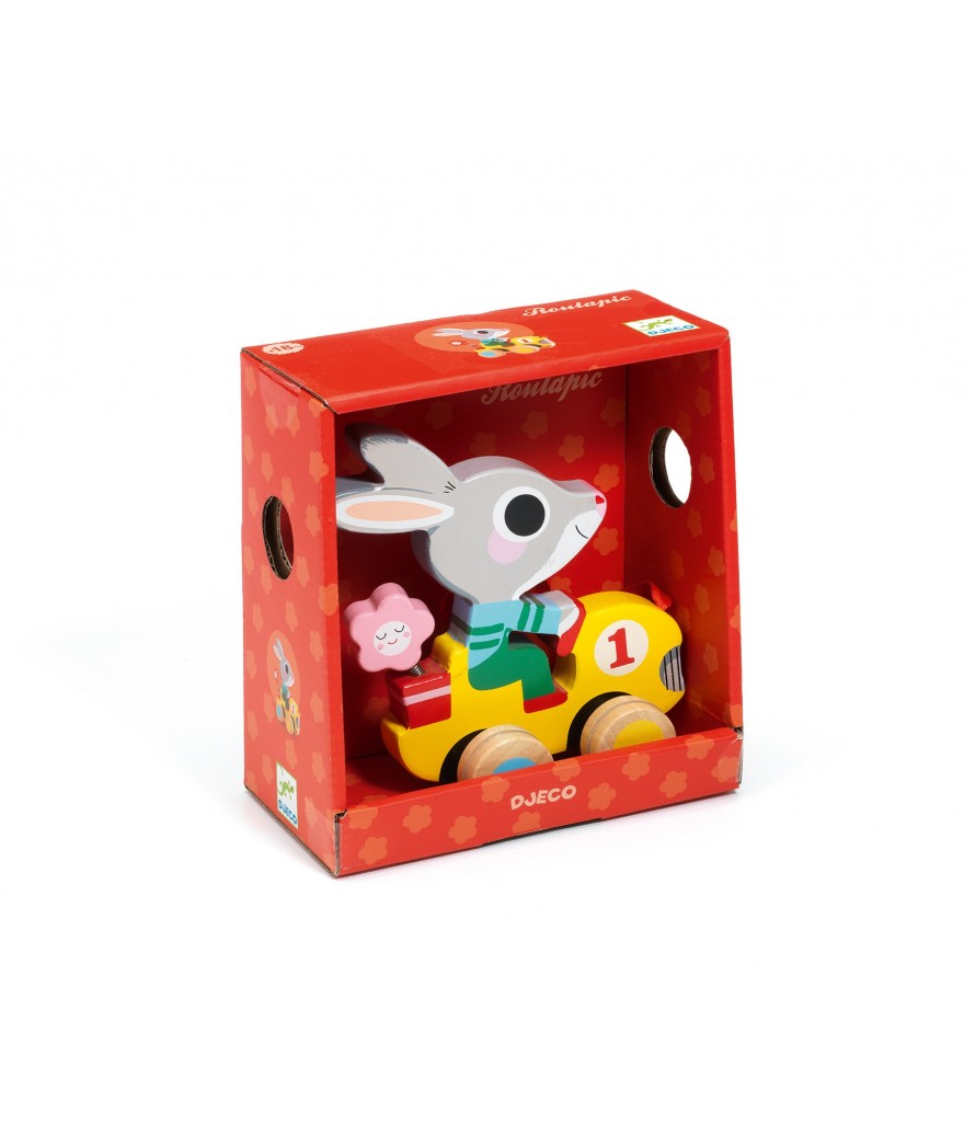 djeco pull along toy - roulapic the rabbit