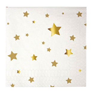 meri meri gold star napkins, small