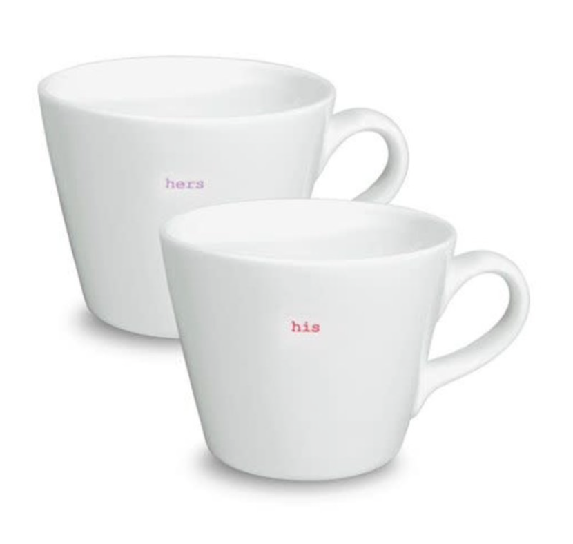 bucket mug his & hers (set of 2)