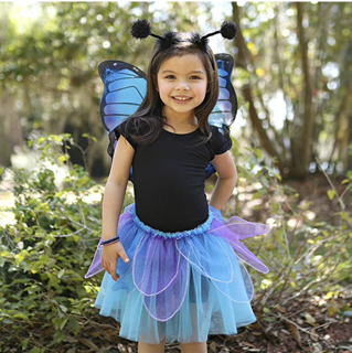 midnight butterfly skirt & wings - blue (4-6 jr)