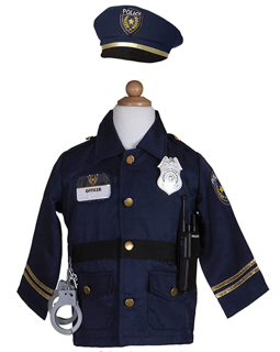 police officer with accessories in garment bag (5-6 jr)