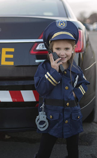 police officer with accessories in garment bag (5-6 yrs)