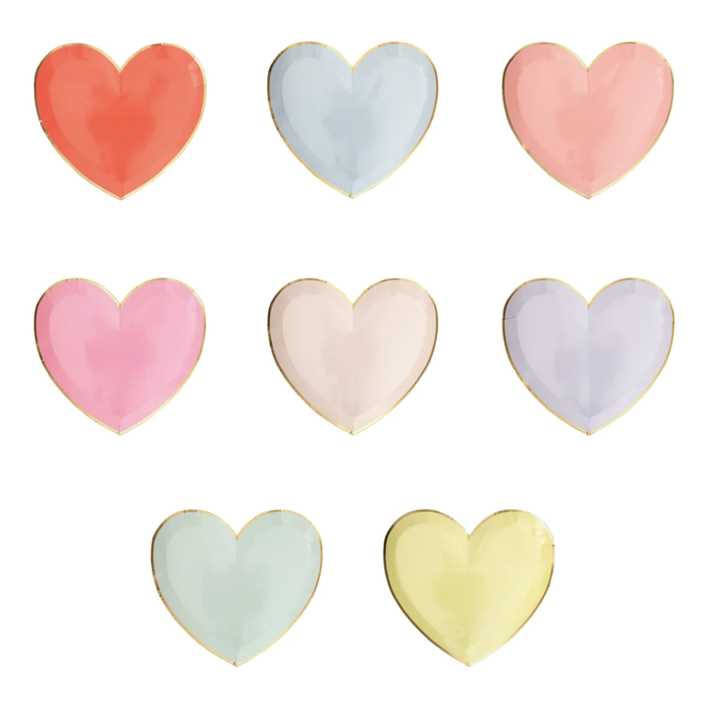 meri meri palette heart plates, small