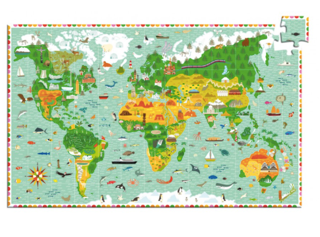 djeco puzzel - reis rond de wereld (200 st)