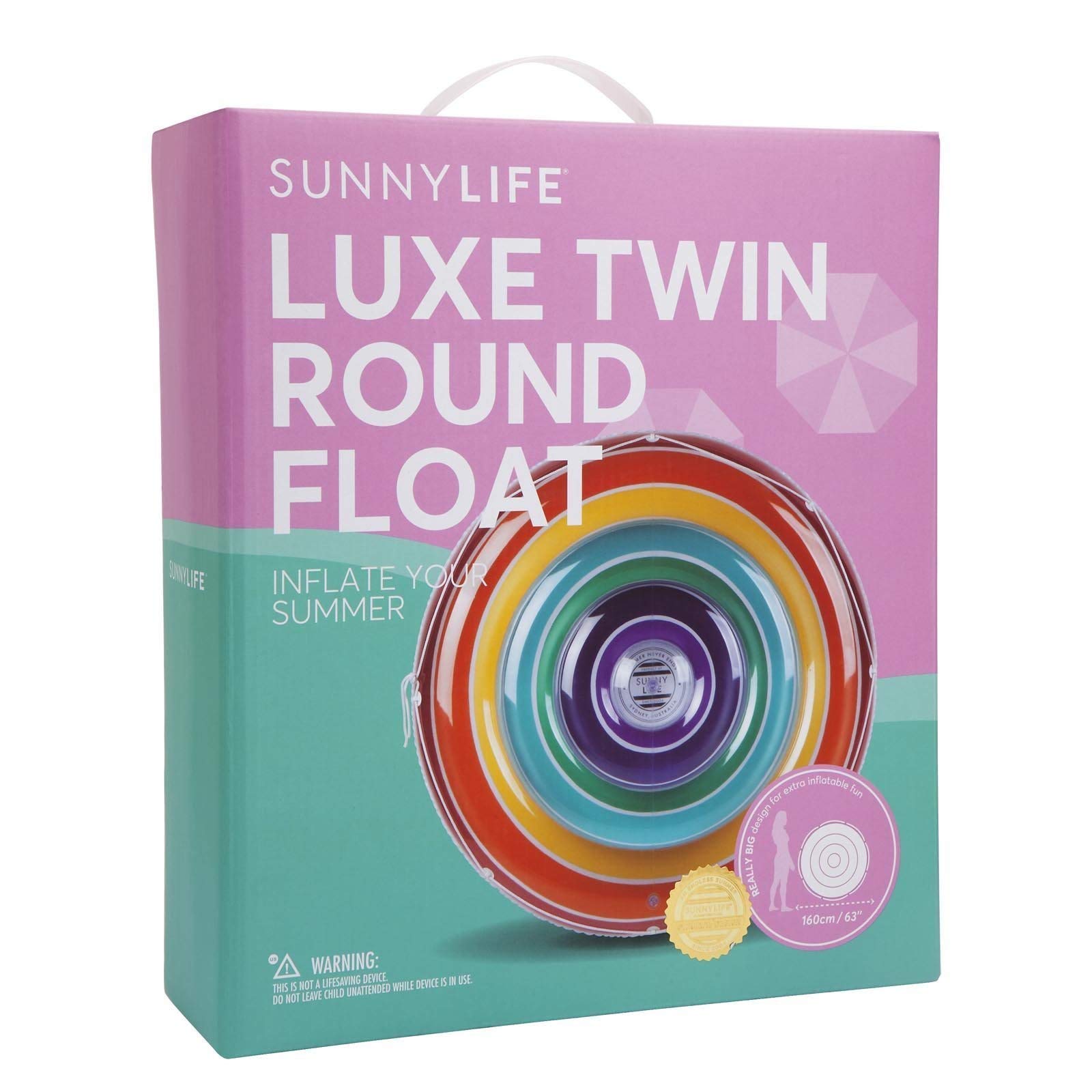 luxe twin round float - regenboog