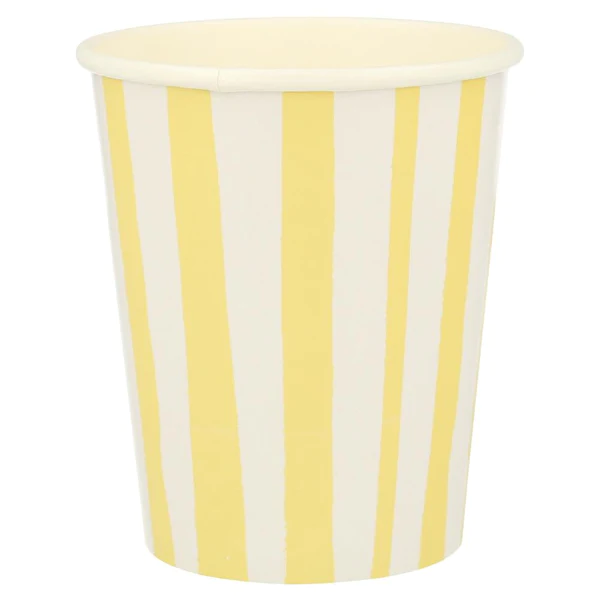 meri meri yellow stripe cups