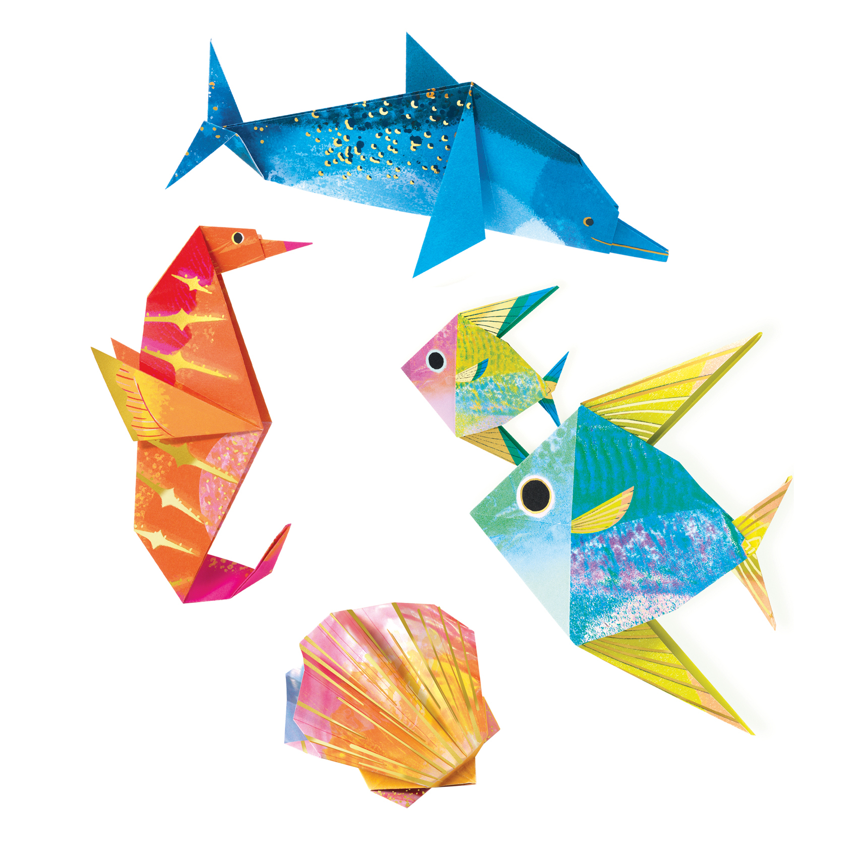 djeco origami - zeedieren