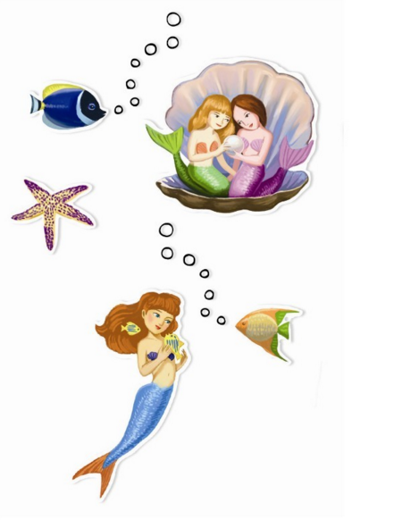 djeco stickers - mermaid