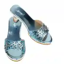 souza slipper hoge hak ijskoningin - lichtblauw/metallic (maat 24/25)