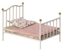 maileg vintage bed, mouse - off white