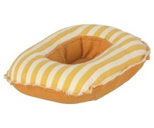 maileg rubber boat, small mouse - yellow stripe