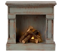 maileg fireplace - vintage blue
