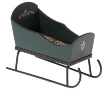 maileg sleigh, mouse - green | Kinderfeestwinkel | Speelgoedwinkel | Feestwinkel | Kinderwinkel | Amsterdam