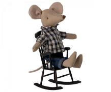 maileg rocking chair, mouse - anthracite