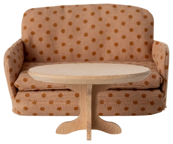 maileg oval coffee table, mouse - nature